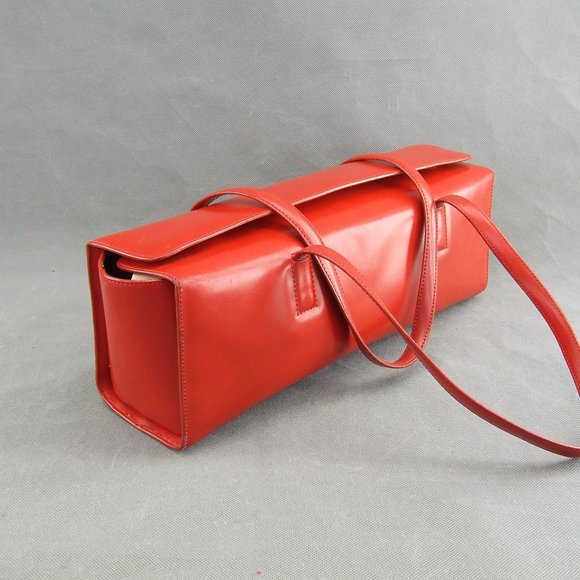 M. London Genuine Leather Red Rectangular Bag - Picture 5 of 8